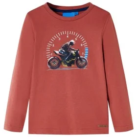 Langärmeliges Kinder-T-Shirt in Hennafarbe 128 von , Kinder-T-Shirts - Ref: Foro24-12652, Preis: 8,30 €, Rabatt: %