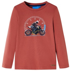 Long-sleeved children's t-shirt in henna color, size 128 by , Kids T-shirts - Ref: Foro24-12652, Price: 8,39 €, Discount: %