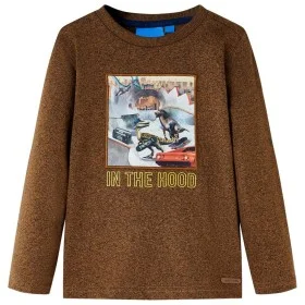 Long-sleeved children's t-shirt in cognac mélange color, size 104. by , Kids T-shirts - Ref: Foro24-12830, Price: 8,59 €, Dis...