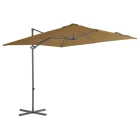 Cantilever umbrella with steel post in gray taupe, 250x250 cm. by vidaXL, Umbrellas - Ref: Foro24-44627, Price: 82,95 €, Disc...