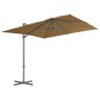 Cantilever umbrella with steel post in gray taupe, 250x250 cm. by vidaXL, Umbrellas - Ref: Foro24-44627, Price: 83,79 €, Disc...