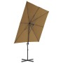 Cantilever umbrella with steel post in gray taupe, 250x250 cm. by vidaXL, Umbrellas - Ref: Foro24-44627, Price: 83,79 €, Disc...