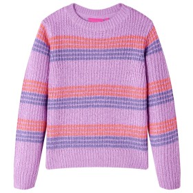 Jersey de punto para niños con rayas color lila y 