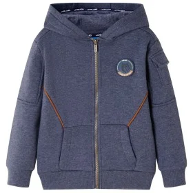 Child's dark blue mélange hoodie with zipper, size 92. by , Kids T-shirts - Ref: Foro24-12949, Price: 14,97 €, Discount: %