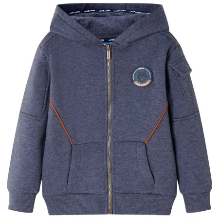 Kinder-Hoodie mit dunkelblauem Reißverschluss melange 92 von , Kinder-T-Shirts - Ref: Foro24-12949, Preis: 14,97 €, Rabatt: %