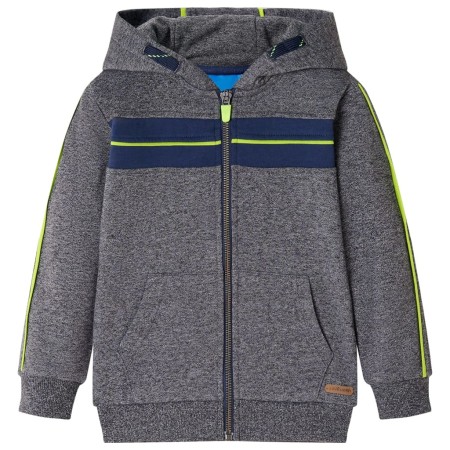 Child's hooded sweatshirt with gray mélange zipper 104 by , Kids T-shirts - Ref: Foro24-13275, Price: 16,48 €, Discount: %