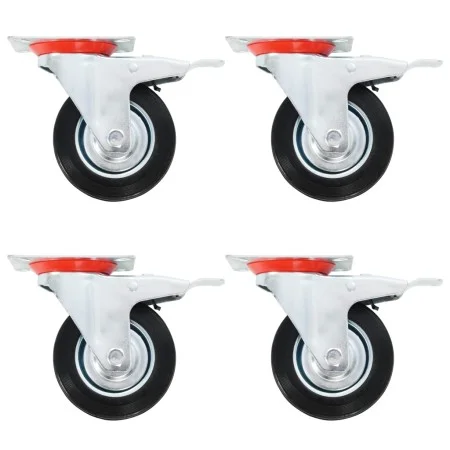 Swivel wheels with double brakes 4 units 100 mm by vidaXL, Material handling - Ref: Foro24-143446, Price: 28,01 €, Discount: %