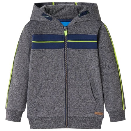 Kinder-Hoodie mit Reißverschluss grau meliert 128 von , Kinder-T-Shirts - Ref: Foro24-13277, Preis: 14,08 €, Rabatt: %