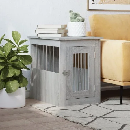 Engineered wood dog crate in Sonoma gray, measuring 45x62x59 cm. by , Dog kennels - Ref: Foro24-838314, Price: 76,18 €, Disco...
