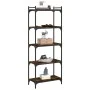 Bookcase with 5 smoked oak engineered wood shelves 60x30x154cm by , Bookcases and shelves - Ref: Foro24-837659, Price: 53,11 ...