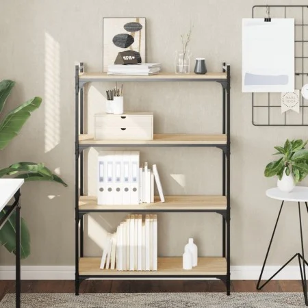 Librería 4 estantes madera ingeniería roble Sonoma 80x30x120 cm de , Librerías y estanterías - Ref: Foro24-837673, Precio: 57...