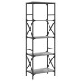 Bookshelf with 5 gray Sonoma wood engineering shelves 59x35x171 cm by , Bookcases and shelves - Ref: Foro24-837625, Price: 70...