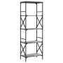 Bookshelf with 5 gray Sonoma wood engineering shelves 59x35x171 cm by , Bookcases and shelves - Ref: Foro24-837625, Price: 69...