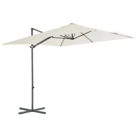 Cantilever parasol with steel pole 250x250 cm sand by vidaXL, Umbrellas - Ref: Foro24-44624, Price: 101,87 €, Discount: %