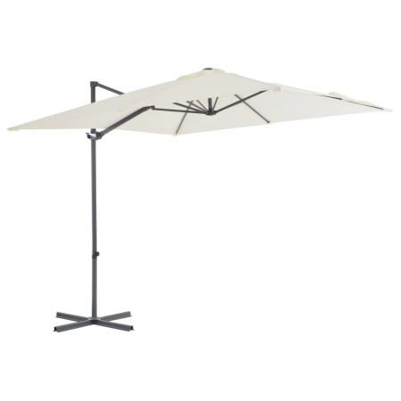 Sombrilla voladiza con poste de acero 250x250 cm arena de vidaXL, Sombrillas - Ref: Foro24-44624, Precio: 110,67 €, Descuento: %