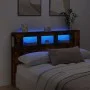 Cabecero LED madera ingeniería roble ahumado 160x18,5x103,5 cm de , Cabeceros y pies de cama - Ref: Foro24-837355, Precio: 86...