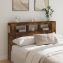 LED headboard engineered wood smoked oak 160x18.5x103.5 cm by , Headboards and footboards - Ref: Foro24-837355, Price: 87,89 ...
