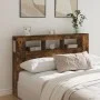 LED headboard engineered wood smoked oak 160x18.5x103.5 cm by , Headboards and footboards - Ref: Foro24-837355, Price: 85,32 ...