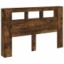 Cabecero LED madera ingeniería roble ahumado 160x18,5x103,5 cm de , Cabeceros y pies de cama - Ref: Foro24-837355, Precio: 86...