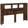 LED headboard engineered wood smoked oak 160x18.5x103.5 cm by , Headboards and footboards - Ref: Foro24-837355, Price: 85,32 ...