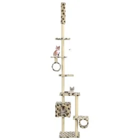 Cat scratching post with sisal posts beige footprints 260 cm by vidaXL, Cat furniture - Ref: Foro24-170535, Price: 79,79 €, D...