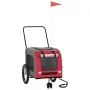 Haustier-Fahrradanhänger, Eisen-Oxford-Stoff, Rot, Grau von , Kinderwagen für Haustiere - Ref: Foro24-93852, Preis: 106,19 €,...