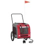 Haustier-Fahrradanhänger, Eisen-Oxford-Stoff, Rot, Grau von , Kinderwagen für Haustiere - Ref: Foro24-93852, Preis: 108,59 €,...