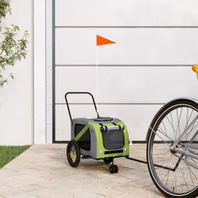 Pet Bicycle Trailer Iron Oxford Cloth Green Black by , pet strollers - Ref: Foro24-93892, Price: 114,89 €, Discount: %