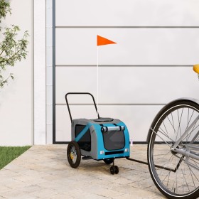 Pet Bicycle Trailer Iron Oxford Cloth Blue Black by , pet strollers - Ref: Foro24-93890, Price: 107,56 €, Discount: %