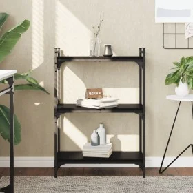 Bookcase with 3 shelves black engineered wood 60x30x86 cm by , Bookcases and shelves - Ref: Foro24-837647, Price: 42,10 €, Di...