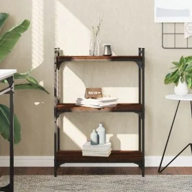 Bookcase with 3 shelves engineered wood oak brown 60x30x86 cm by , Bookcases and shelves - Ref: Foro24-837651, Price: 41,93 €...