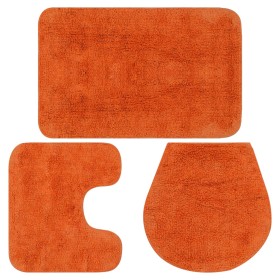 Conjunto de alfombrillas de baño de tela 3 piezas naranja