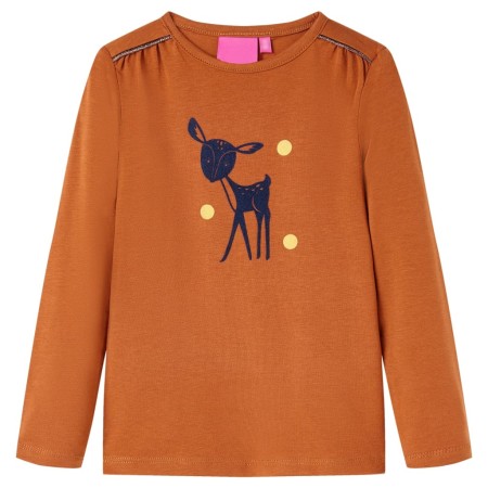 Langarm-T-Shirt für Kinder in der Farbe Cognac 116 von , Kinder-T-Shirts - Ref: Foro24-13526, Preis: 8,41 €, Rabatt: %