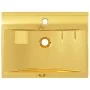 Washbasin with overflow 60x46x16 cm ceramic gold by vidaXL, Sinks - Ref: Foro24-143503, Price: 138,71 €, Discount: %