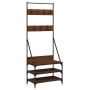 Coat rack with brown oak shoe rack 70x40x184 cm by , Dresser Organizers and Bar Hangers - Ref: Foro24-837846, Price: 74,28 €,...
