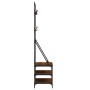 Coat rack with brown oak shoe rack 70x40x184 cm by , Dresser Organizers and Bar Hangers - Ref: Foro24-837846, Price: 74,28 €,...