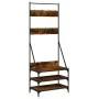 Coat rack with smoked oak shoe rack 70x40x184 cm by , Dresser Organizers and Bar Hangers - Ref: Foro24-837844, Price: 71,06 €...
