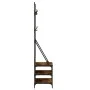 Coat rack with smoked oak shoe rack 70x40x184 cm by , Dresser Organizers and Bar Hangers - Ref: Foro24-837844, Price: 71,06 €...