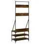 Coat rack with smoked oak shoe rack 70x40x184 cm by , Dresser Organizers and Bar Hangers - Ref: Foro24-837844, Price: 71,06 €...