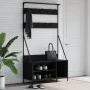 Coat rack with black shoe rack 100x41x184 cm by , Dresser Organizers and Bar Hangers - Ref: Foro24-837867, Price: 91,21 €, Di...