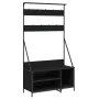 Coat rack with black shoe rack 100x41x184 cm by , Dresser Organizers and Bar Hangers - Ref: Foro24-837867, Price: 91,21 €, Di...