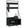 Coat rack with black shoe rack 100x41x184 cm by , Dresser Organizers and Bar Hangers - Ref: Foro24-837867, Price: 91,21 €, Di...