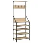 Garderobe mit Schuhregal aus Sonoma-Eiche 70x34x184 cm von , Kommoden-Organizer und Bar-Kleiderbügel - Ref: Foro24-837873, Pr...