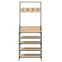 Garderobe mit Schuhregal aus Sonoma-Eiche 70x34x184 cm von , Kommoden-Organizer und Bar-Kleiderbügel - Ref: Foro24-837873, Pr...