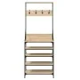 Garderobe mit Schuhregal aus Sonoma-Eiche 70x34x184 cm von , Kommoden-Organizer und Bar-Kleiderbügel - Ref: Foro24-837873, Pr...