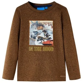 Langarm-T-Shirt für Kinder in Cognac-Mélange-Farbe 140 von , Kinder-T-Shirts - Ref: Foro24-12833, Preis: 8,59 €, Rabatt: %