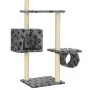 Cat scratching post with sisal post gray footprints 260 cm by vidaXL, Cat furniture - Ref: Foro24-170533, Price: 79,42 €, Dis...