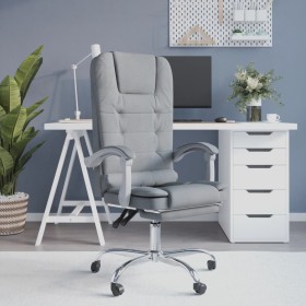 Silla de oficina reclinable con masaje de tela gris claro en Sillas de oficina | Comprar online en Foro24