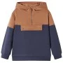 Kinder-Kapuzensweatshirt mit halbem Reißverschluss, Anthrazit-Cognac 104 von , Kinder-T-Shirts - Ref: Foro24-13475, Preis: 12...