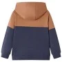 Kinder-Kapuzensweatshirt mit halbem Reißverschluss, Anthrazit-Cognac 104 von , Kinder-T-Shirts - Ref: Foro24-13475, Preis: 12...